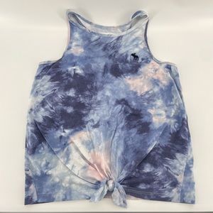 Abercrombie Kids Tank Top Purple Tie-Dye Knotted Front Girl’s 13/14